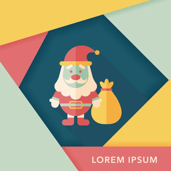 Santa claus platte pictogram met lange schaduw, eps10 — Stockvector