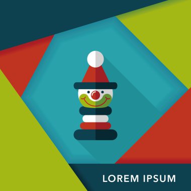 Piramit oyuncak düz simgesi ile uzun gölge, eps10