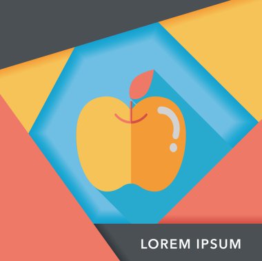 Apple düz simgesi ile uzun gölge, eps10