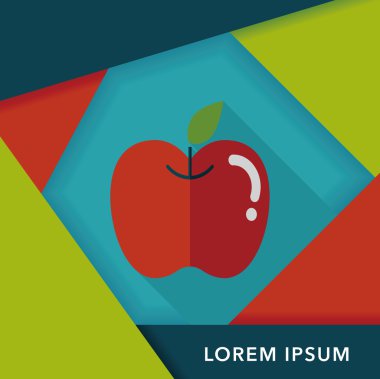 Apple düz simgesi ile uzun gölge, eps10