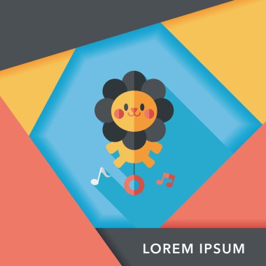 Uzun Gölge, eps10 ile aslan oyuncak düz simgesi