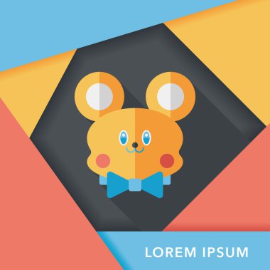 oyuncak ayı uzun gölge düz simgesi