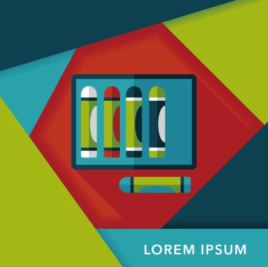 boya kalemi ile uzun gölge, eps10 düz simgesi