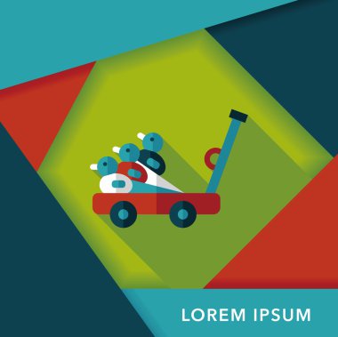 Uzun Gölge, eps10 ile düz simge oyuncak ördek sepeti