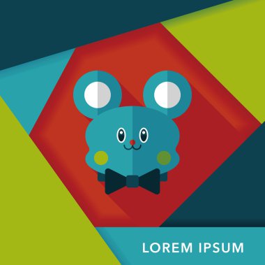 oyuncak ayı uzun gölge düz simgesi