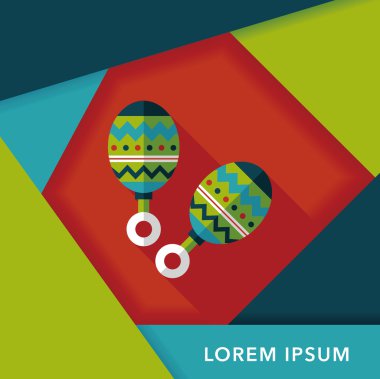 Bebek çıngırağı uzun gölge, eps 10 düz simgesiyle