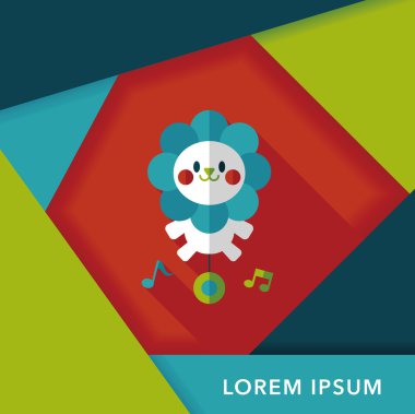 Uzun Gölge, eps10 ile aslan oyuncak düz simgesi