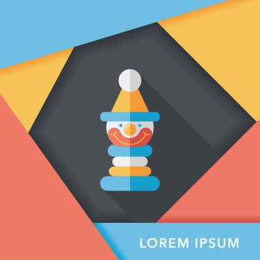 Piramit oyuncak düz simgesi ile uzun gölge, eps10