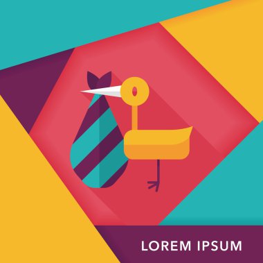 kuş ve bebek düz simgesi ile uzun gölge, eps10