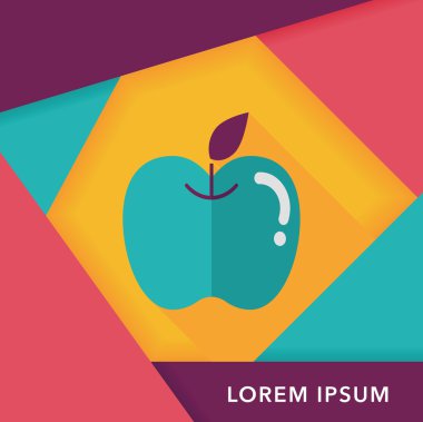 Apple düz simgesi ile uzun gölge, eps10