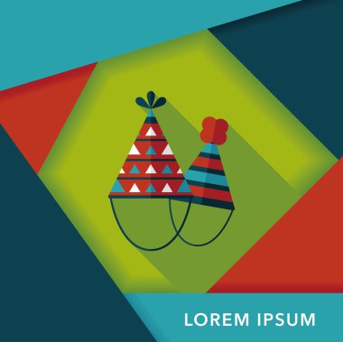 Uzun Gölge, eps10 ile doğum günü şapkası düz simgesi