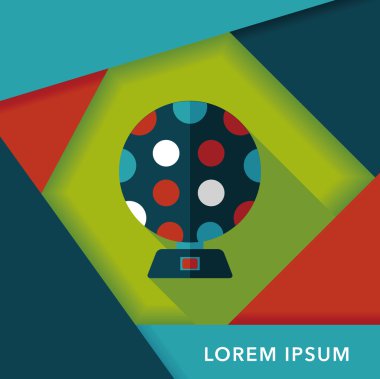 disko ışıkları düz simgesi ile uzun gölge, eps10