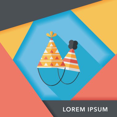 Uzun Gölge, eps10 ile doğum günü şapkası düz simgesi