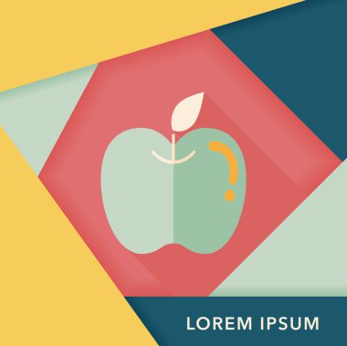 Apple düz simgesi ile uzun gölge, eps10