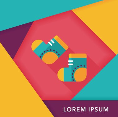 çorap uzun gölge, eps 10 düz simgesi