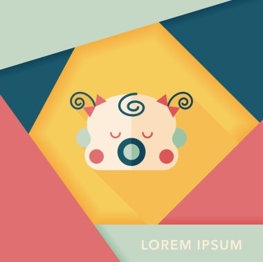 Bebek gril düz simgesi ile uzun gölge, esp10