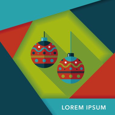 Uzun Gölge, eps10 ile Noel top düz simgesi