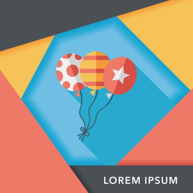 Balonlar düz simgesi ile uzun gölge, eps10