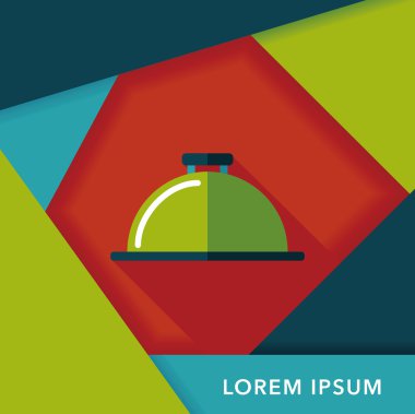 Uzun Gölge, eps10 ile restoran cloche düz simgesi