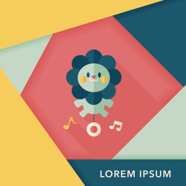 Uzun Gölge, eps10 ile aslan oyuncak düz simgesi