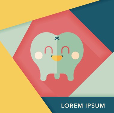 Uzun gölgeler, eps10 ile diş düz stil simgesi