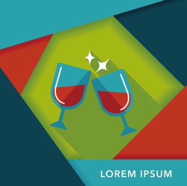 Uzun Gölge, eps10 ile martini cam alkış düz simgesi