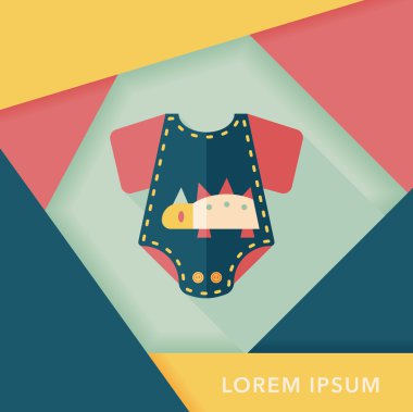 Uzun Gölge, eps 10 ile bebek onesie düz simgesi