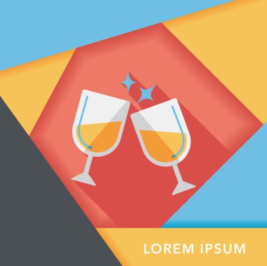 Uzun Gölge, eps10 ile martini cam alkış düz simgesi