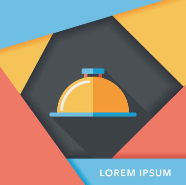 Uzun Gölge, eps10 ile restoran cloche düz simgesi