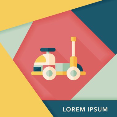 oyuncak araba düz simgesi ile uzun gölge, eps10