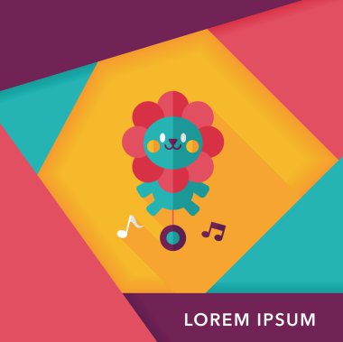 Uzun Gölge, eps10 ile aslan oyuncak düz simgesi