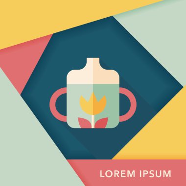 bebek şişe uzun gölge, eps 10 düz simgesiyle