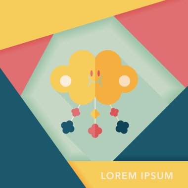 oyuncak uzun gölge, eps 10 düz simgesiyle asılı Bebek karyolası/beşik