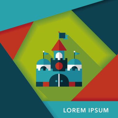 Bina kale uzun gölge, eps10 düz simgesiyle