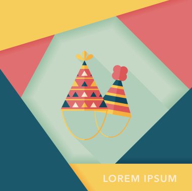 Uzun Gölge, eps10 ile doğum günü şapkası düz simgesi