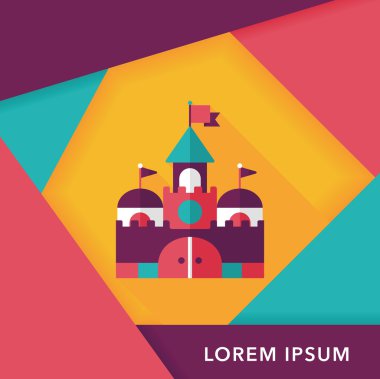 Bina kale uzun gölge, eps10 düz simgesiyle