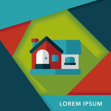 Bina evi uzun gölge, eps10 düz simgesiyle