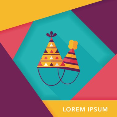 Uzun Gölge, eps10 ile doğum günü şapkası düz simgesi