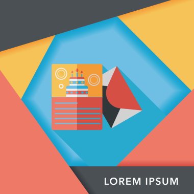 Uzun Gölge, eps10 ile mutlu yıllar kart düz simgesi