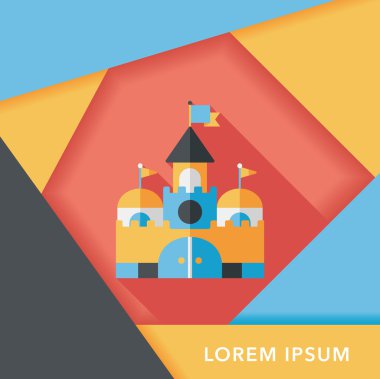 Bina kale uzun gölge, eps10 düz simgesiyle