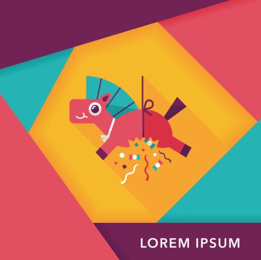 Uzun Gölge, eps10 ile at konfeti düz simgesi