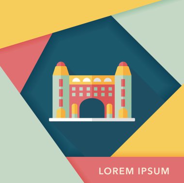 Bina uzun gölge, eps10 düz simgesiyle