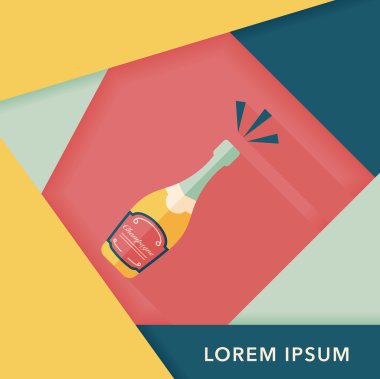 Uzun Gölge, eps10 şarap şişesi düz simgesi