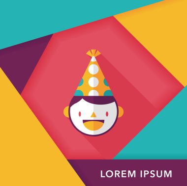 verjaardag partij jongen platte pictogram met lange schaduw, eps10