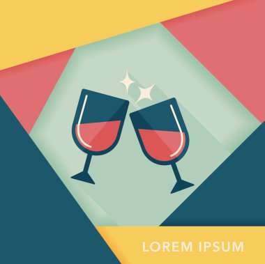 Uzun Gölge, eps10 ile martini cam alkış düz simgesi