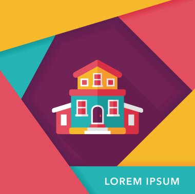 Bina evi uzun gölge, eps10 düz simgesiyle