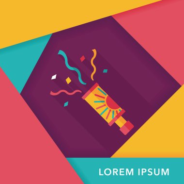 konfeti düz simgesi ile uzun gölge, eps10