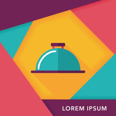 Uzun Gölge, eps10 ile restoran cloche düz simgesi