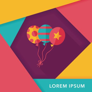 Balonlar düz simgesi ile uzun gölge, eps10