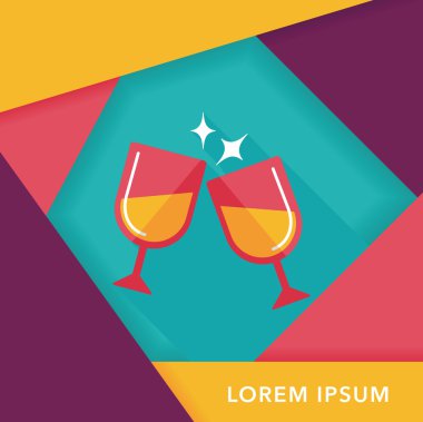 Uzun Gölge, eps10 ile martini cam alkış düz simgesi